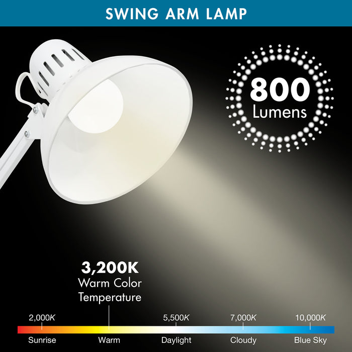Swing Arm Lamp with LED Bulb White