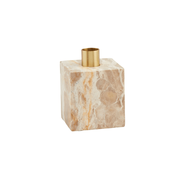 Tan Marble Taper Holder - Madison's Niche