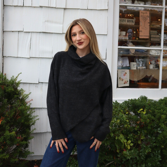 Tara Crossover Turtleneck - Madison's Niche