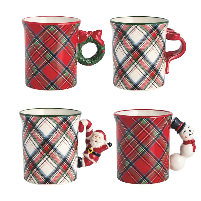 Tartan Figural Handle Mug