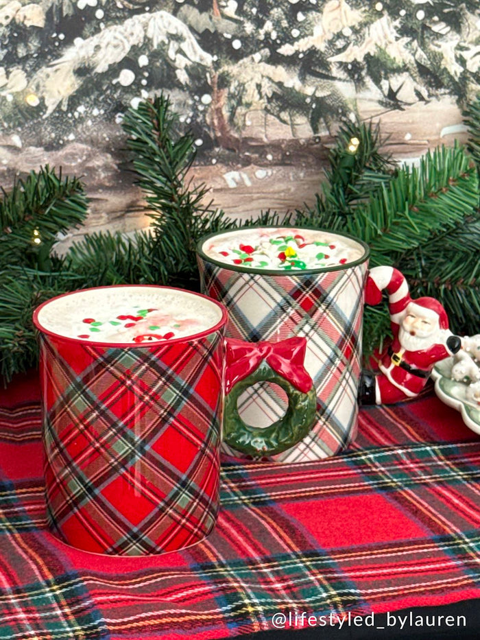 Tartan Figural Handle Mug