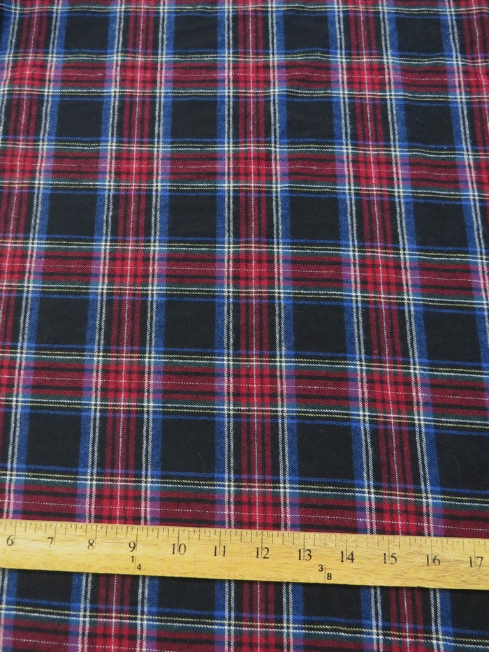 Tartan Plaid Uniform Apparel Flannel Fabric / Black/Red||color:Black/Red