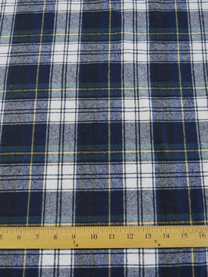 Tartan Plaid Uniform Apparel Flannel Fabric / Blue/Green/White||color:Blue/Green/White