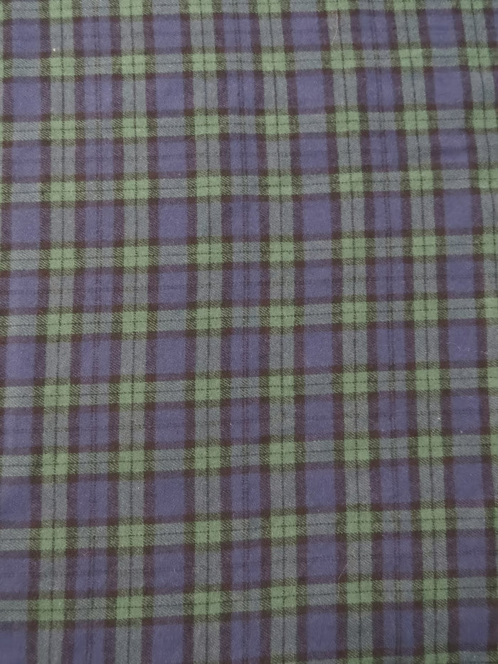 Tartan Plaid Uniform Apparel Flannel Fabric / Green/Purple