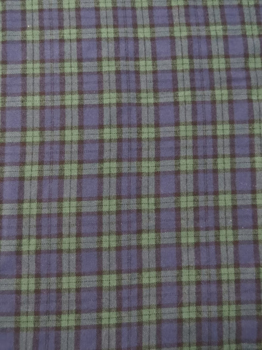 Tartan Plaid Uniform Apparel Flannel Fabric / Green/Purple
