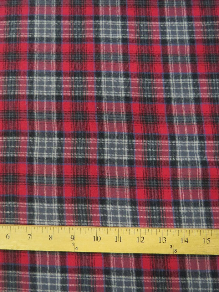 Tartan Plaid Uniform Apparel Flannel Fabric / Red/Gray||color:Red/Gray