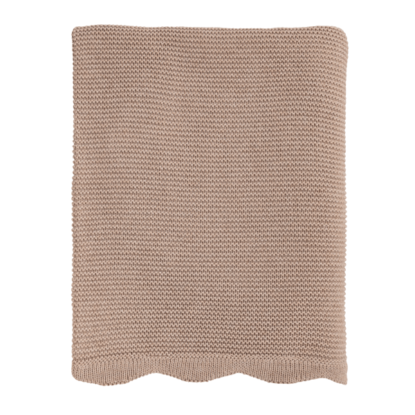 Taupe Scalloped Throw Blanket - Madison's Niche