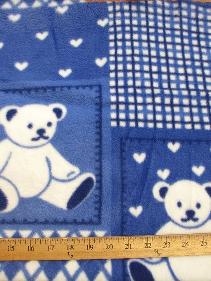 Teddy Bears Royal Blue Fleece Fabric