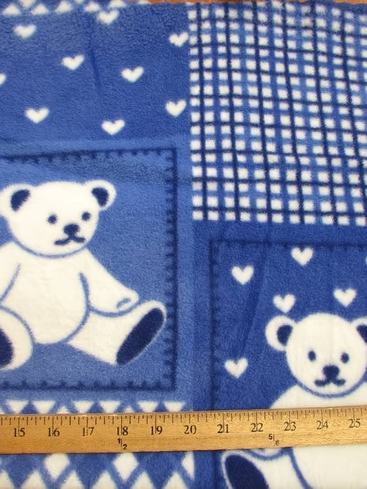 Teddy Bears Royal Blue Fleece Fabric