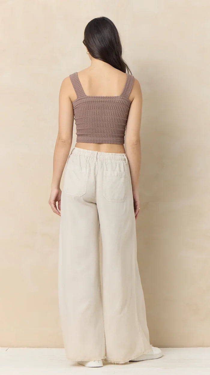 Tencel Wide Leg Pant in Tan - Madison's Niche