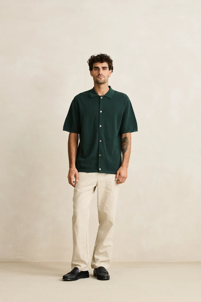 Textured Knit Short Sleeve in Forest - Madison's Niche