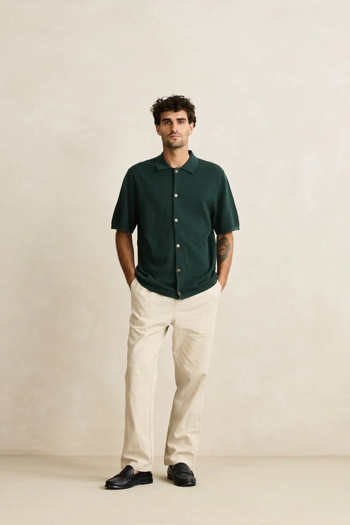 Textured Knit Short Sleeve in Forest - Madison's Niche