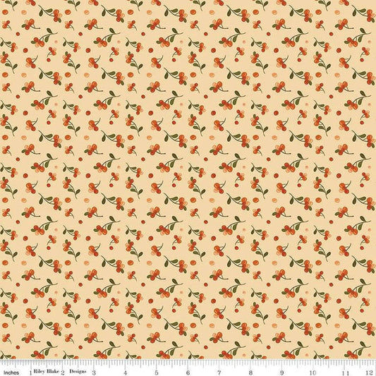 The Awe of Autumn Bittersweet Latte 43"/44" Fabric Per Yard