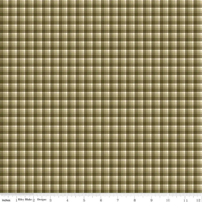 The Awe of Autumn Plaid Green 43"/44" Fabric Per Yard
