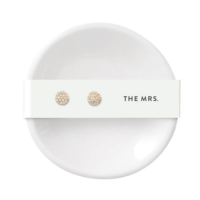 The Mrs Ceramic Ring Dish & Earrings - Madison's Niche