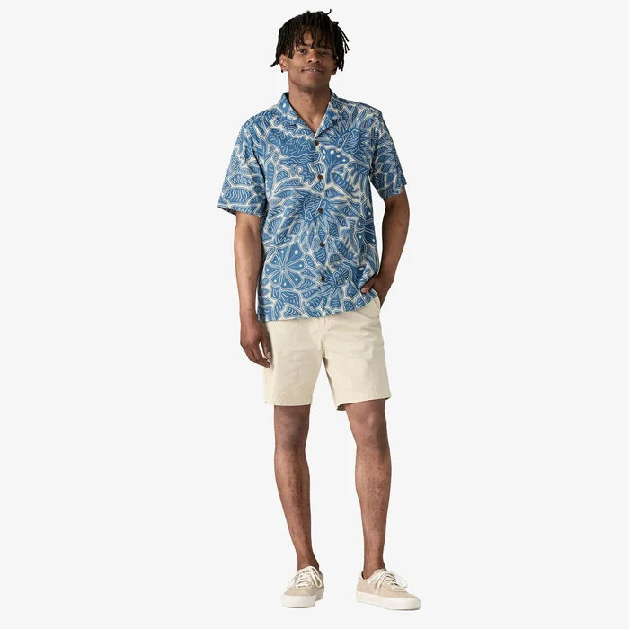 Tidal Threads Camp Shirt - Bees & Flowers: Still Blue
