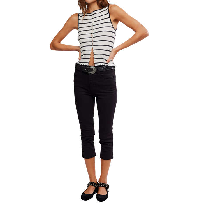 Tilly Striped Tank in Black & White - Madison's Niche