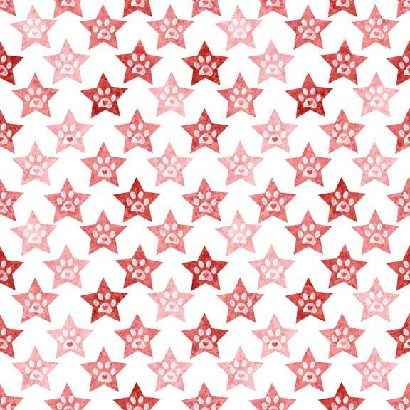 Top Dog Paws Brick Red on White Novelty