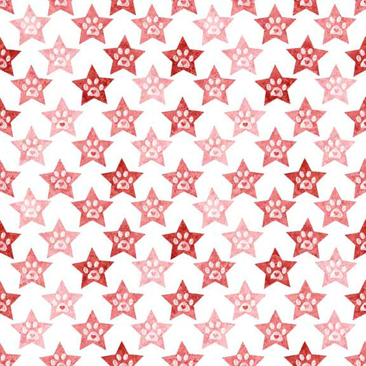 Top Dog Paws Brick Red on White Novelty