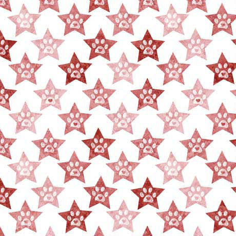 Top Dog Paws Brick Red on White Novelty
