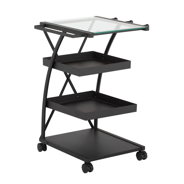 Triflex Taboret Charcoal / Clear Glass
