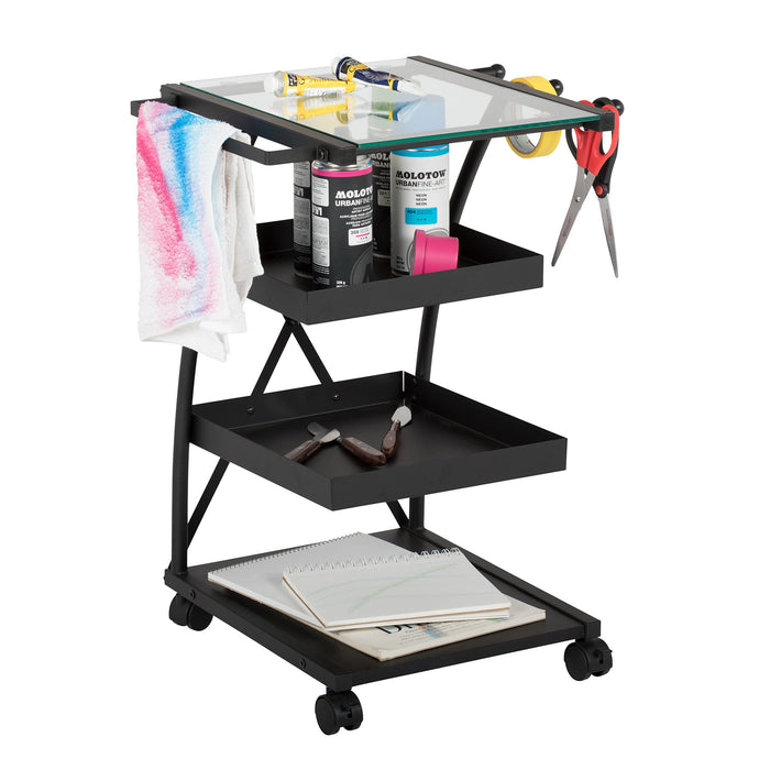 Triflex Taboret Charcoal / Clear Glass