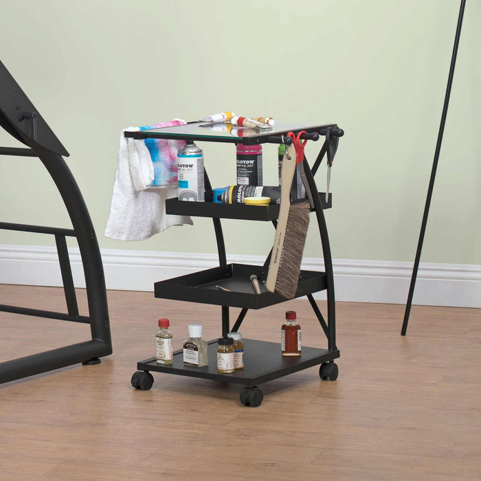 Triflex Taboret Charcoal / Clear Glass