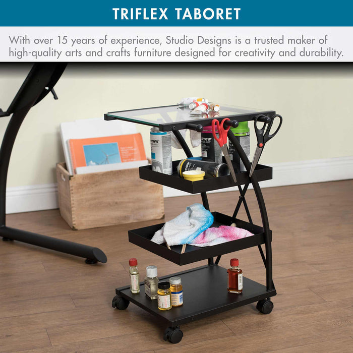 Triflex Taboret Charcoal / Clear Glass