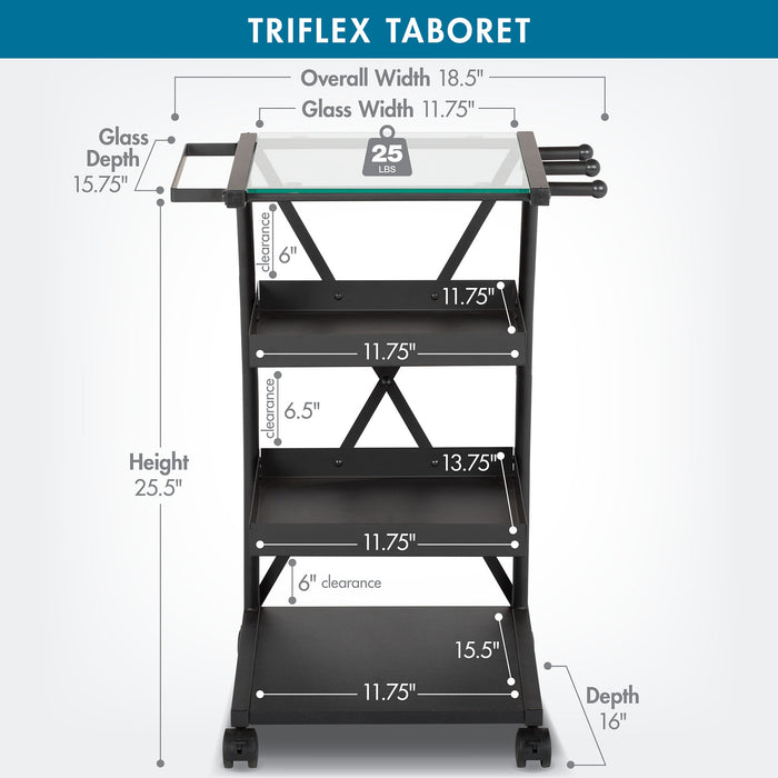 Triflex Taboret Charcoal / Clear Glass