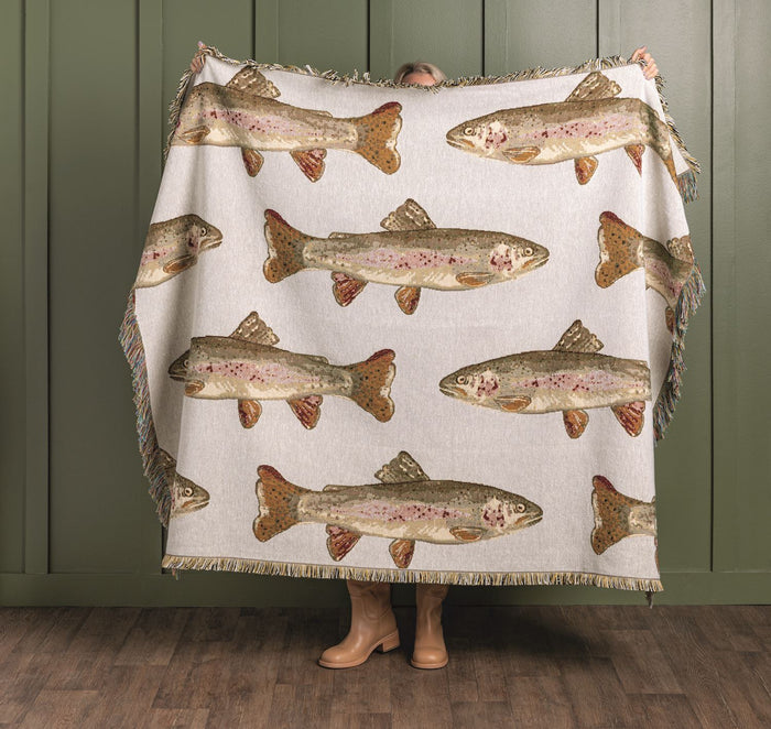 Trout Jacquard Woven Blanket - Madison's Niche