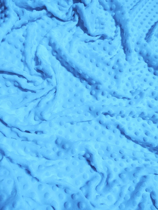 Turquoise Minky Dimple Dot Baby Soft Fabric / Sold By The Yard