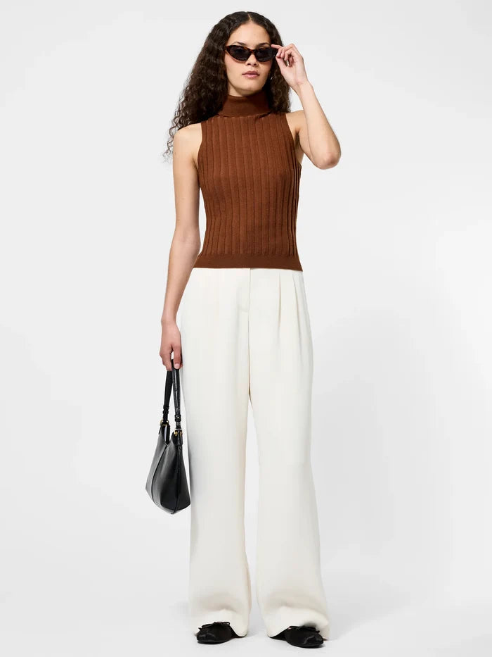 Turtle Neck Tank Sweater in Chocolate - Madison's Niche