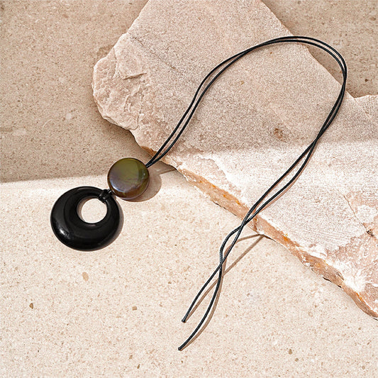 Front view of Twilight Loop Necklace in Black Green, premium Jewelry for modern women.