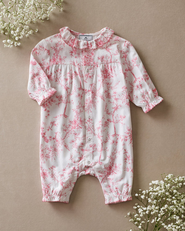 Twill Romper in Pink Timeless Toile - Madison's Niche