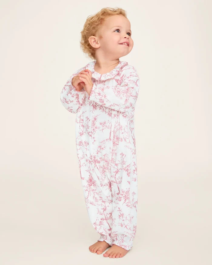 Twill Romper in Pink Timeless Toile - Madison's Niche