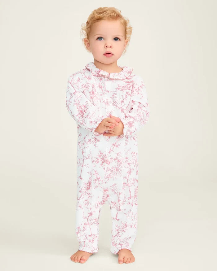 Twill Romper in Pink Timeless Toile - Madison's Niche