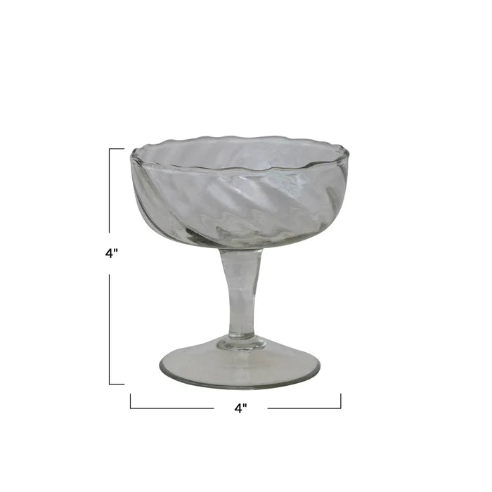 Twisted Stemmed Coupe Glass - Madison's Niche