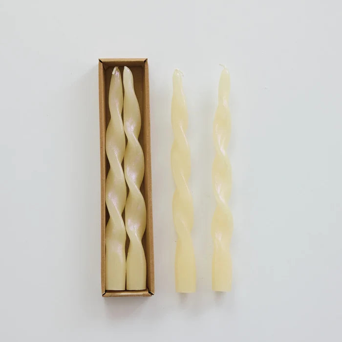 Twisted Tapers Set of 2 in Cream - Madison's Niche