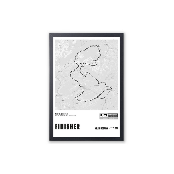 UCI GF Vosges - Framed finisher poster - Parcours - 30 x 45cm