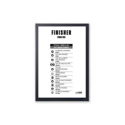 UCI GF Vosges - Framed finisher poster - Waypoints - 30 x 45cm