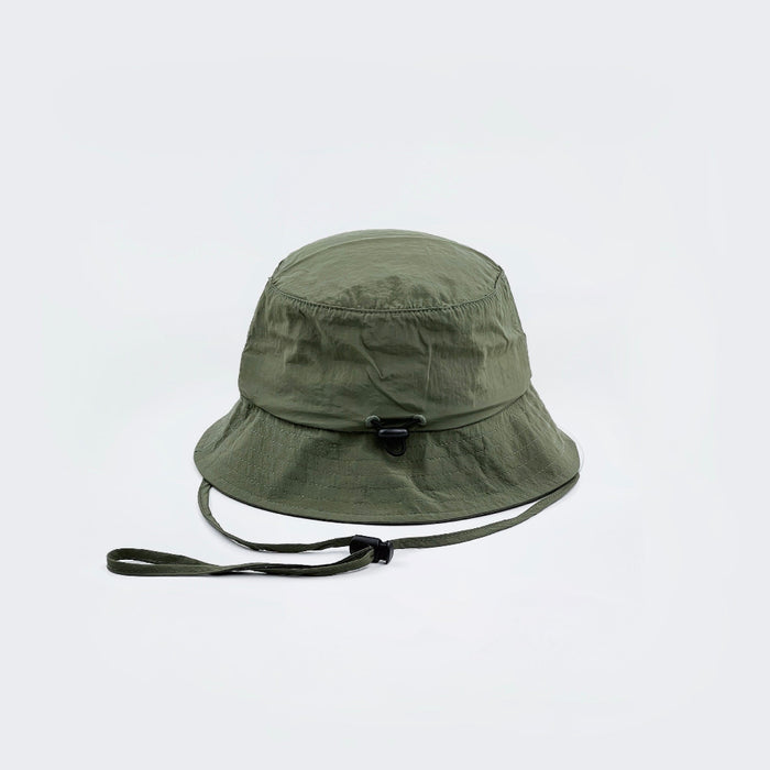 Front view of olive green Ultralight Quick Dry Bucket Hat, features high-tech breathable nylon for rapid cooling.