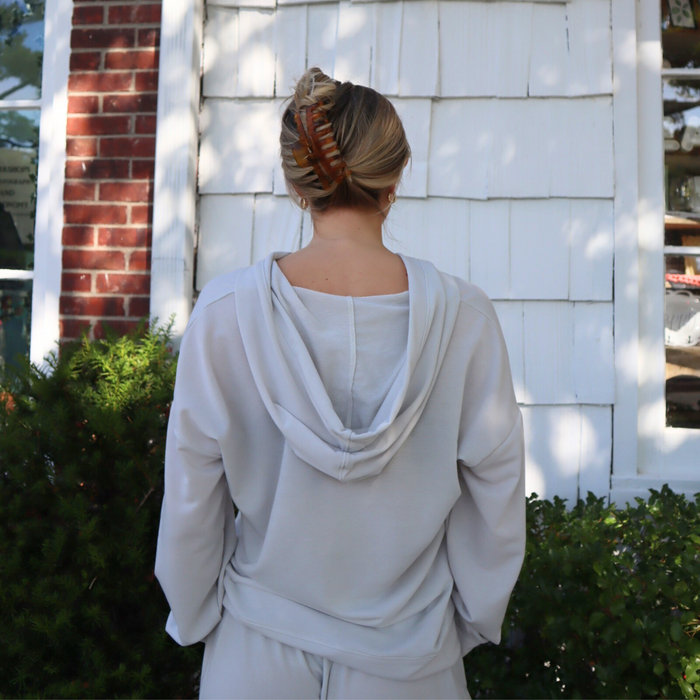 Vespa Long Sleeve Hoodie in Grey - Madison's Niche