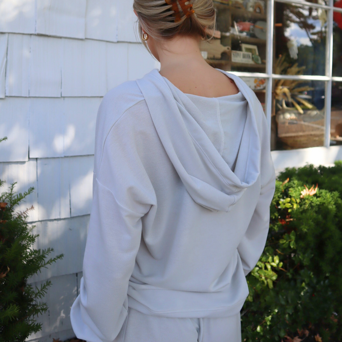 Vespa Long Sleeve Hoodie in Grey - Madison's Niche