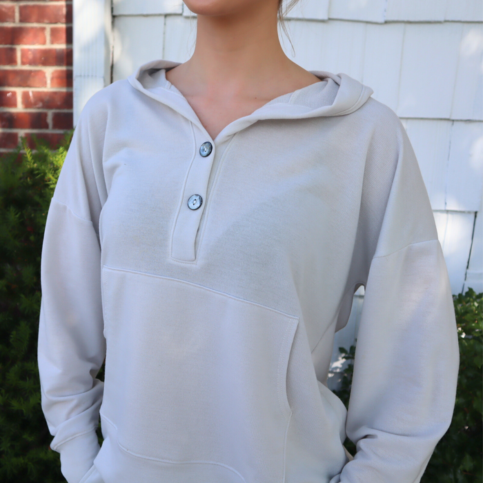 Vespa Long Sleeve Hoodie in Grey - Madison's Niche