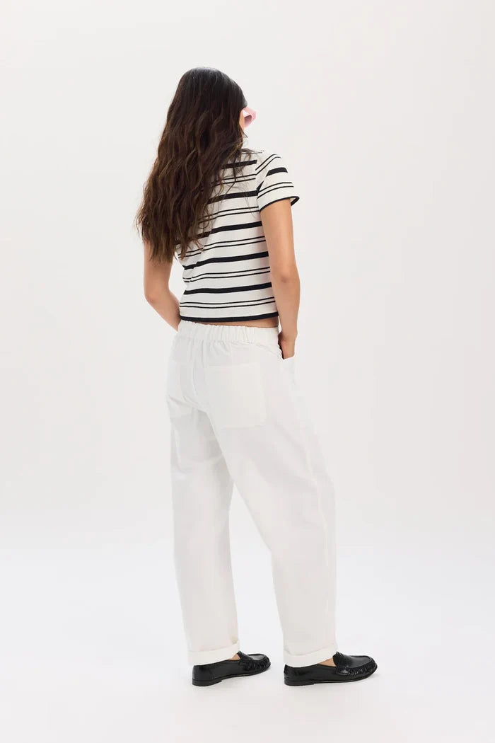 Villa Drawstring Barrel Pant in Lamb - Madison's Niche