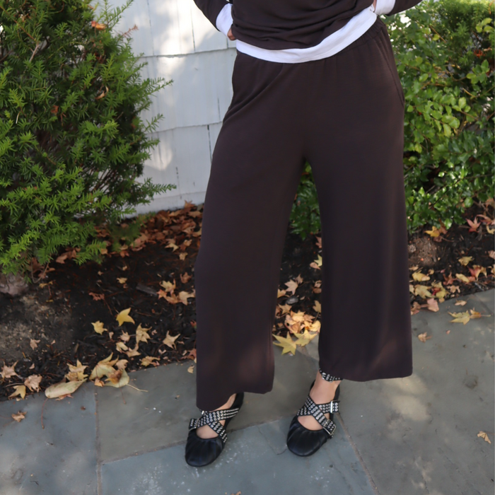 Vivian Pull-On Pant in Chocolate - Madison's Niche