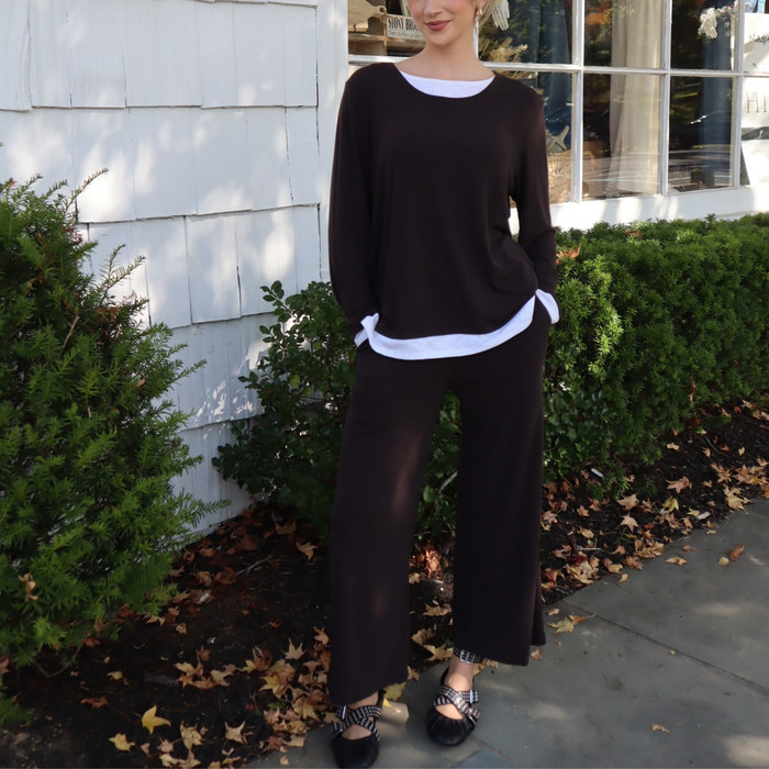 Vivian Pull-On Pant in Chocolate - Madison's Niche