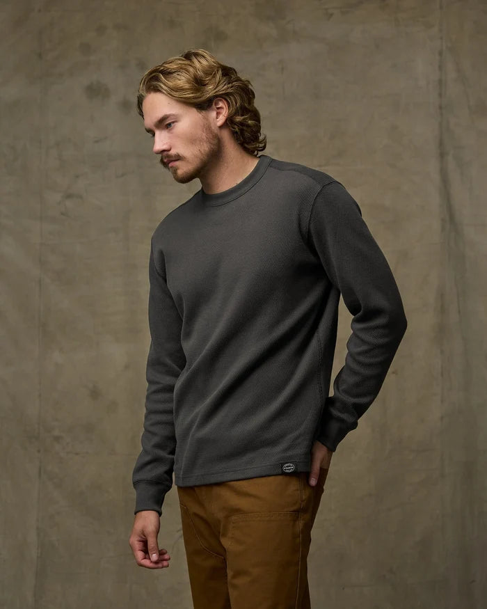 Waffle Knit Crew - Faded Black