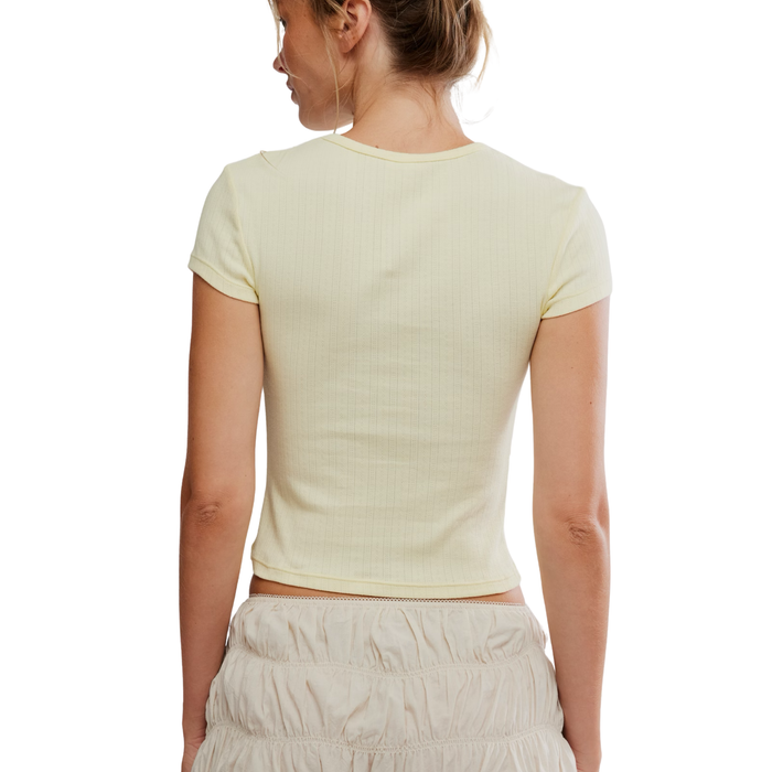 Wait A Minute Baby Tee in Banana - Madison's Niche