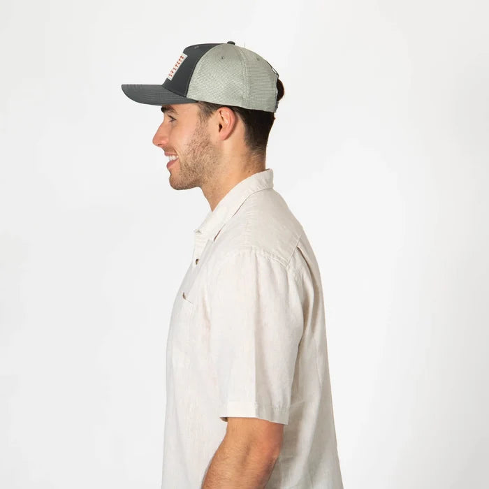 Water Performance Americana Fishing Trucker Hat in Charcoal - Madison's Niche
